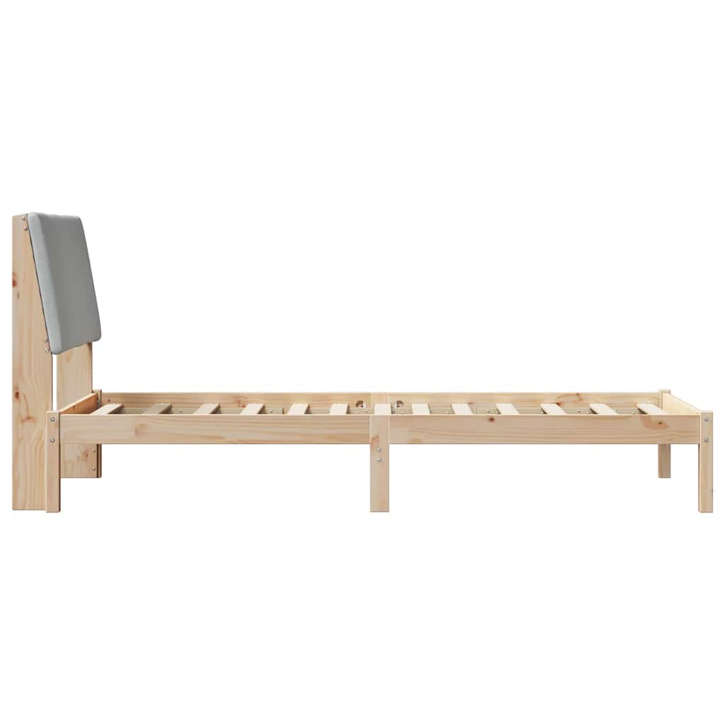 vidaXL Rama łóżka Z zagłówkiem Brązowy i jasnoszary 100 x 200 cm