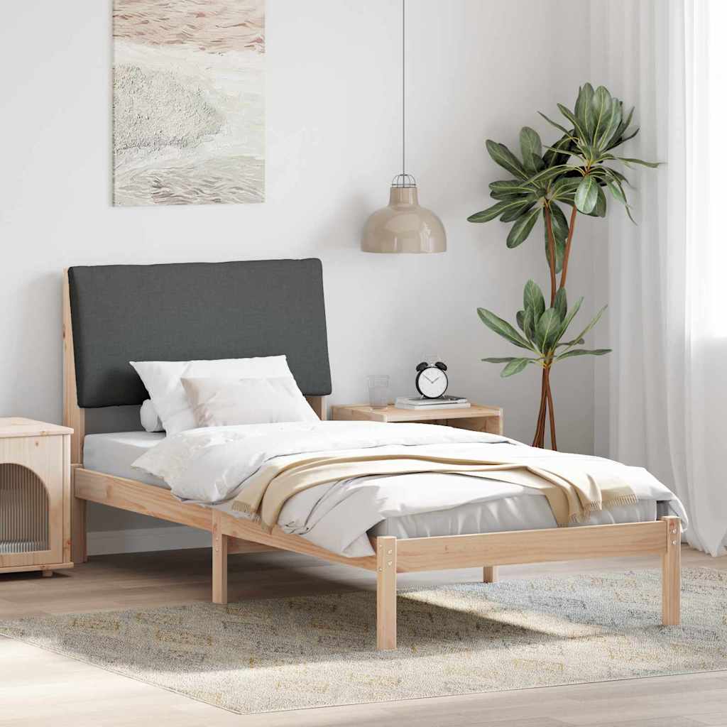 vidaXL Rama łóżka Z zagłówkiem brązowy i ciemnoszary 100 x 200 cm