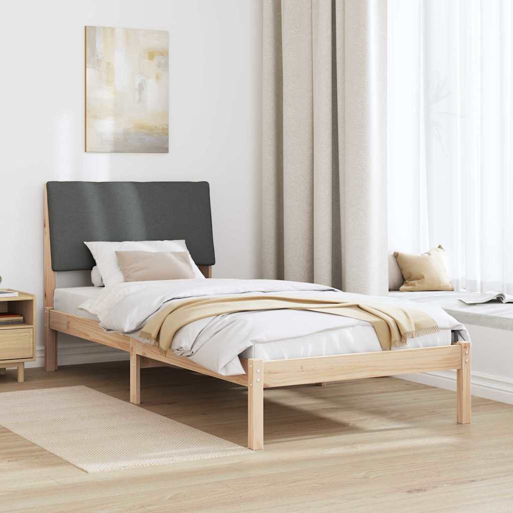 vidaXL Rama łóżka Z zagłówkiem brązowy i ciemnoszary 100 x 200 cm