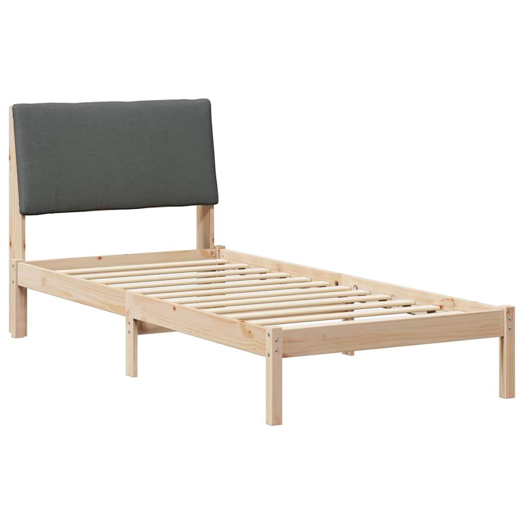 vidaXL Rama łóżka Z zagłówkiem brązowy i ciemnoszary 100 x 200 cm