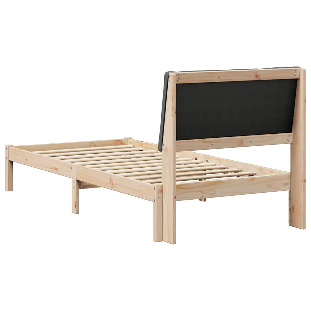 vidaXL Rama łóżka Z zagłówkiem brązowy i ciemnoszary 100 x 200 cm
