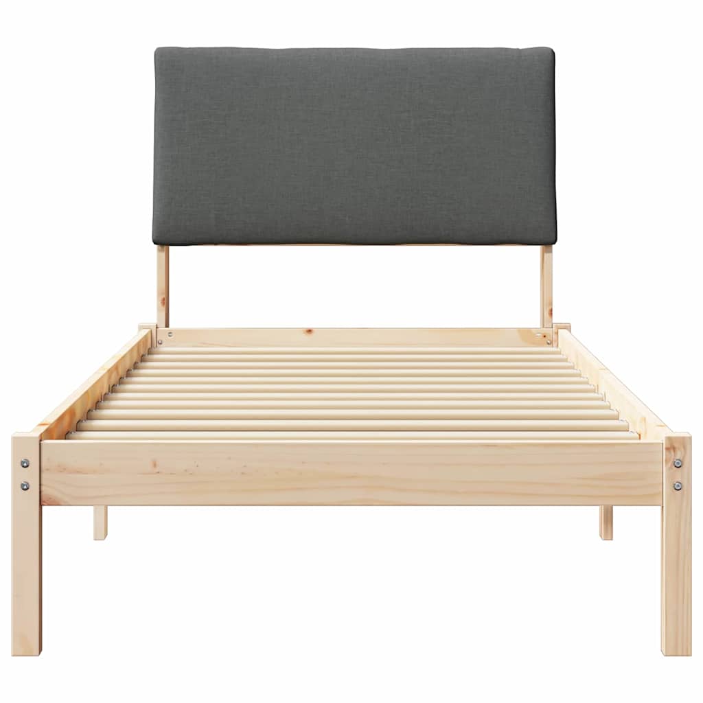 vidaXL Rama łóżka Z zagłówkiem brązowy i ciemnoszary 100 x 200 cm