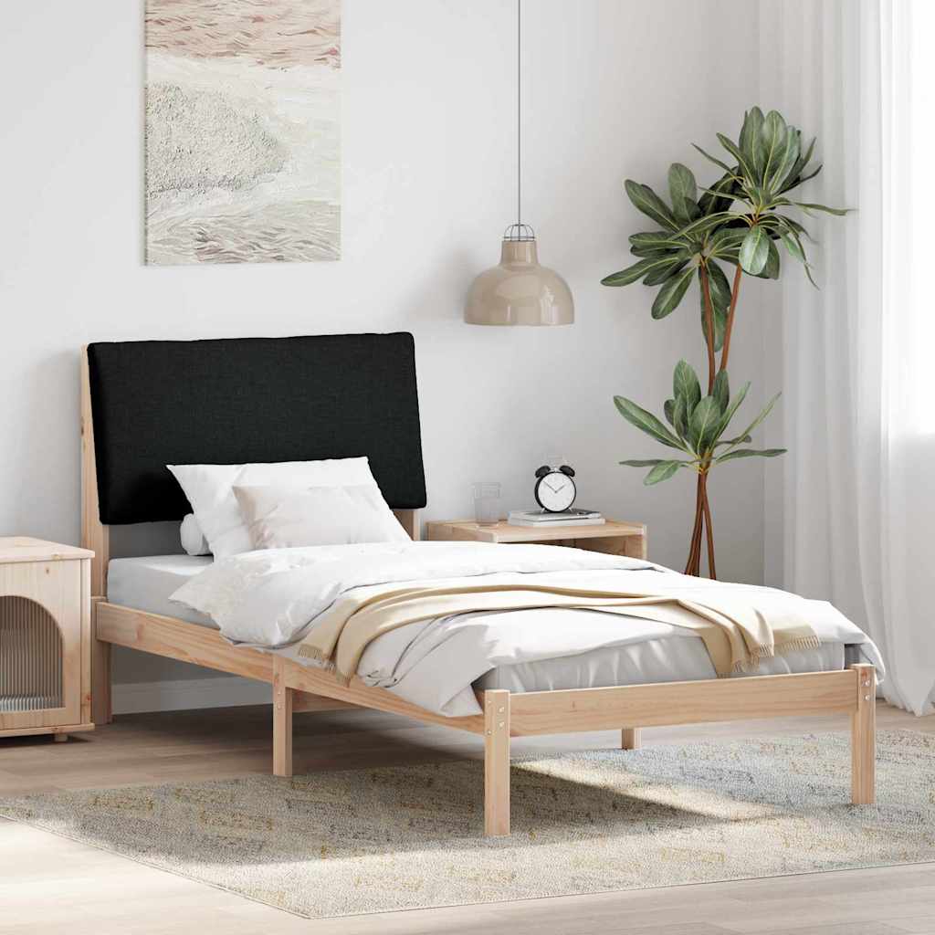 vidaXL Rama łóżka brązowo-czarny 100 x 200 cm Lite drewno sosnowe