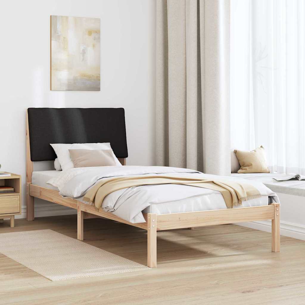 vidaXL Rama łóżka brązowo-czarny 100 x 200 cm Lite drewno sosnowe