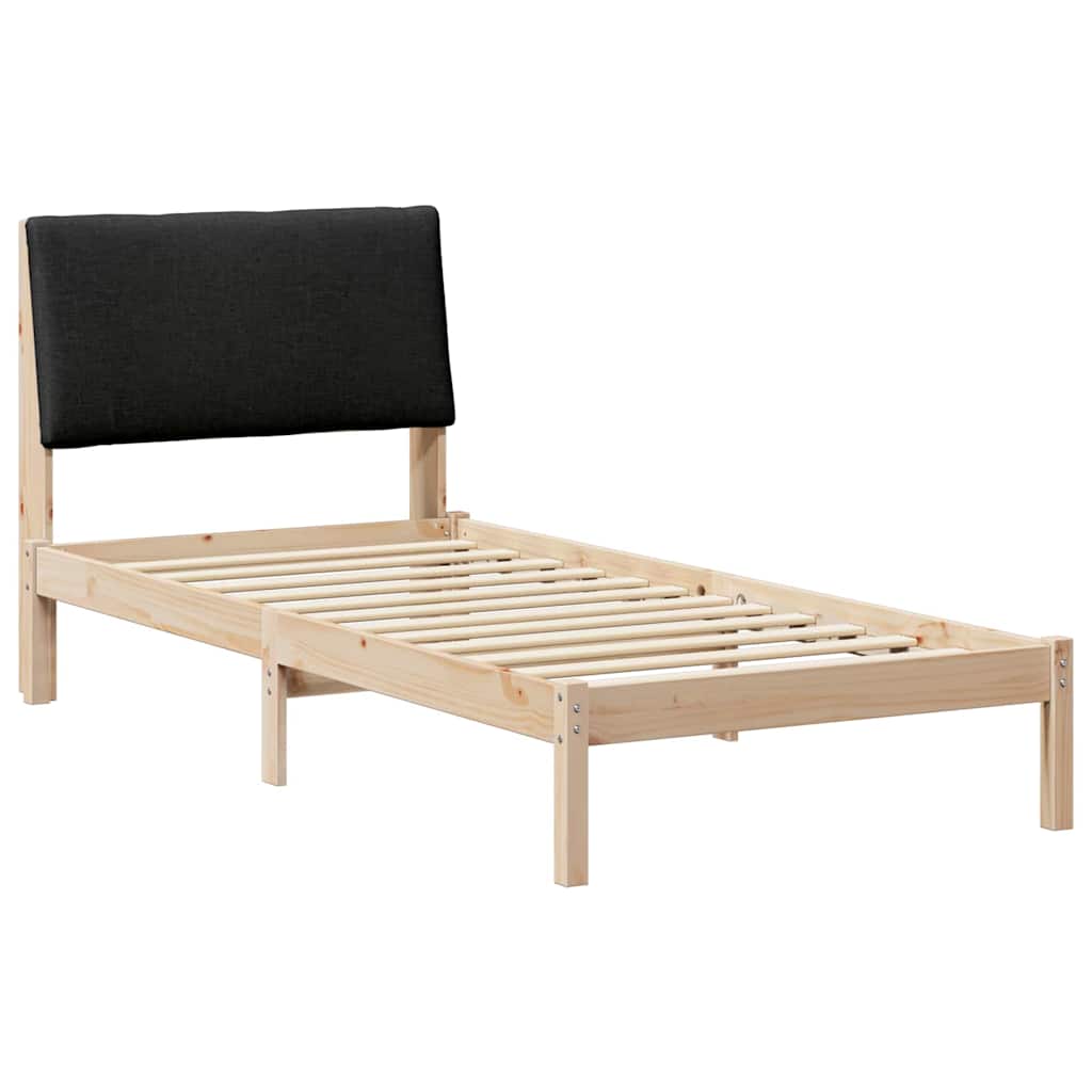 vidaXL Rama łóżka brązowo-czarny 100 x 200 cm Lite drewno sosnowe
