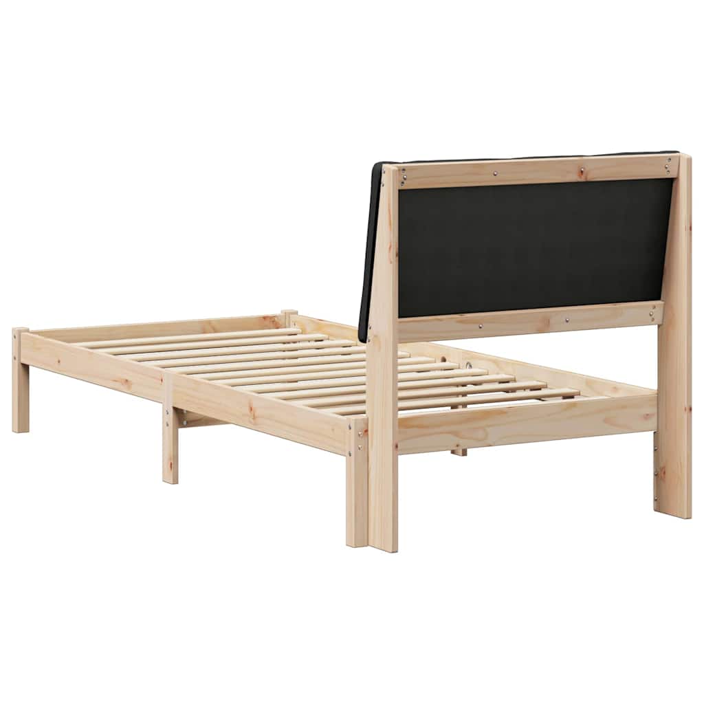 vidaXL Rama łóżka brązowo-czarny 100 x 200 cm Lite drewno sosnowe