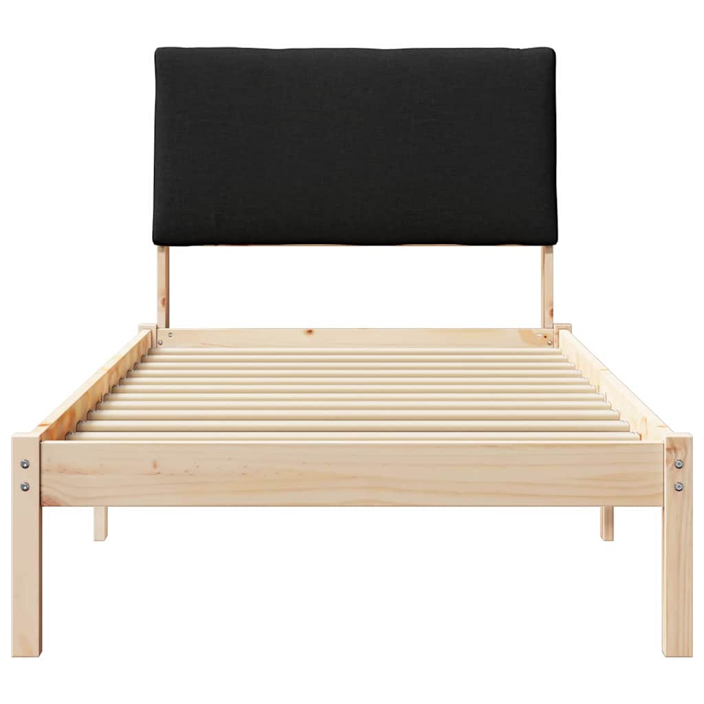 vidaXL Rama łóżka brązowo-czarny 100 x 200 cm Lite drewno sosnowe