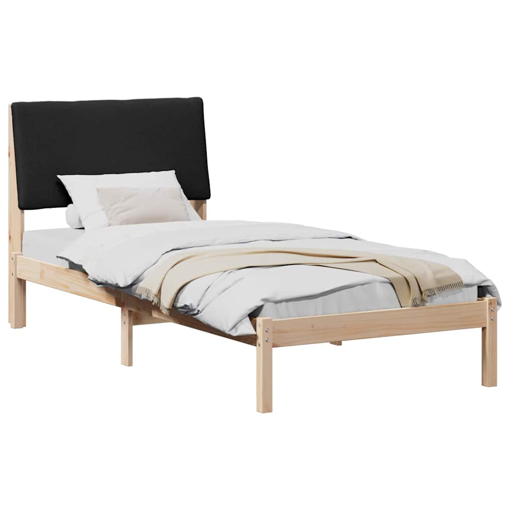 vidaXL Rama łóżka brązowo-czarny 100 x 200 cm Lite drewno sosnowe