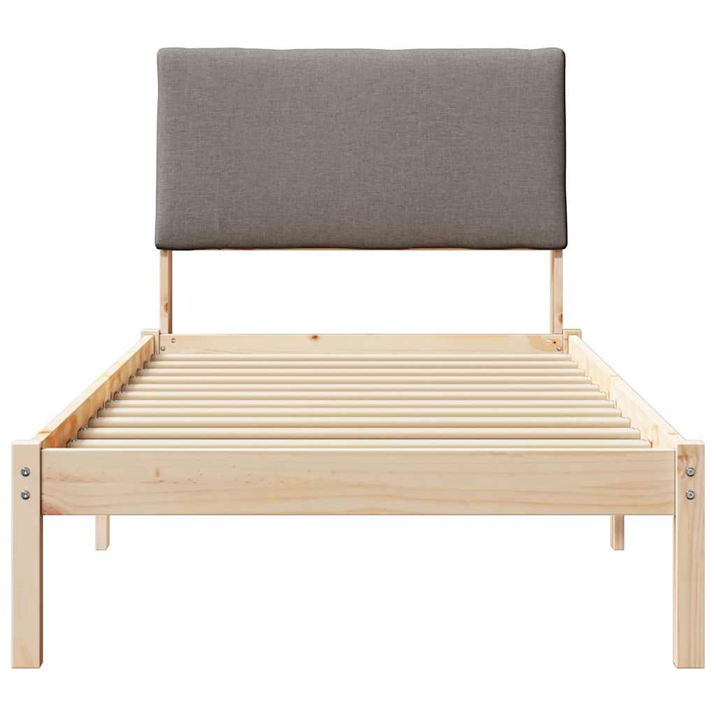 vidaXL Rama łóżka Brązowy i taupe 100 x 200 cm Lite drewno sosnowe