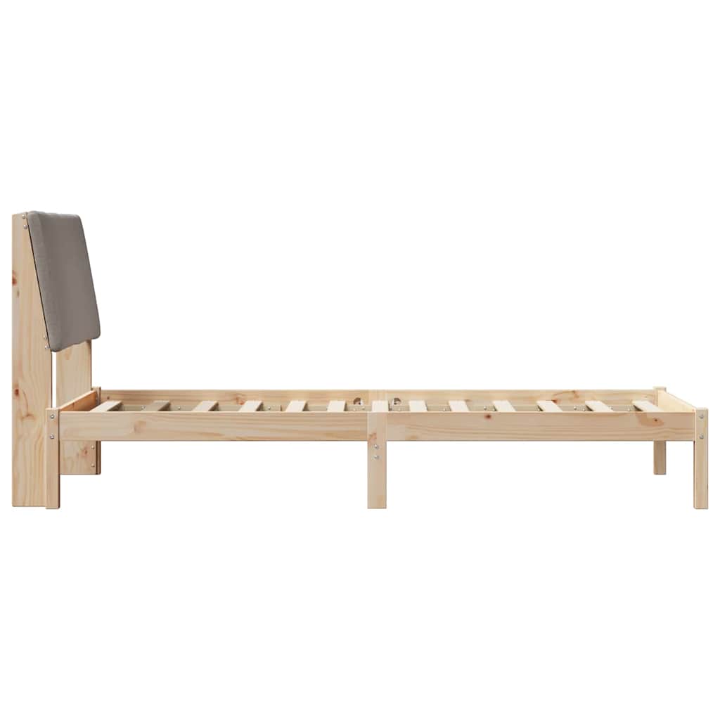 vidaXL Rama łóżka Brązowy i taupe 100 x 200 cm Lite drewno sosnowe
