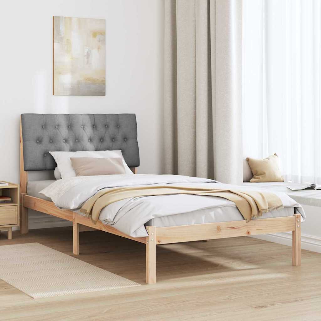 vidaXL Ramka łóżka z tapicerowanym wezgłowiem Brązowy 100 x 200 cm