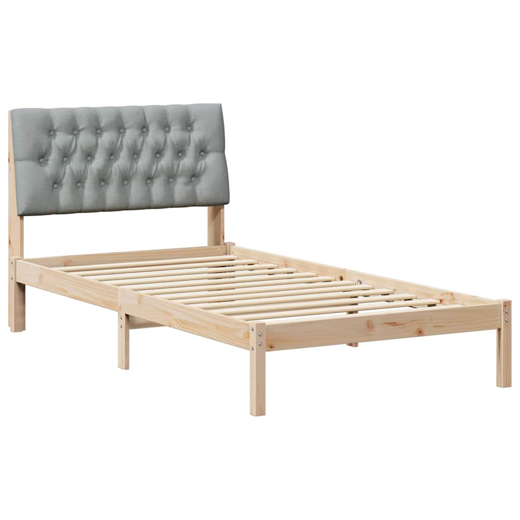 vidaXL Ramka łóżka z tapicerowanym wezgłowiem Brązowy 100 x 200 cm