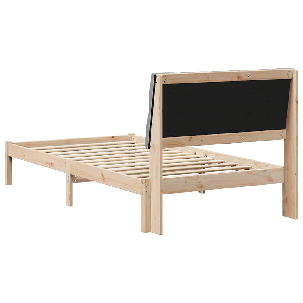 vidaXL Ramka łóżka z tapicerowanym wezgłowiem Brązowy 100 x 200 cm