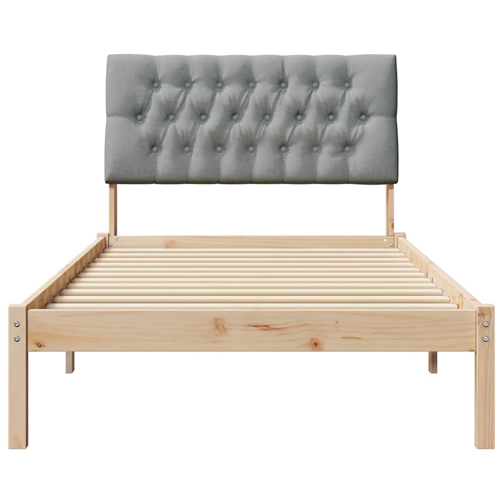 vidaXL Ramka łóżka z tapicerowanym wezgłowiem Brązowy 100 x 200 cm