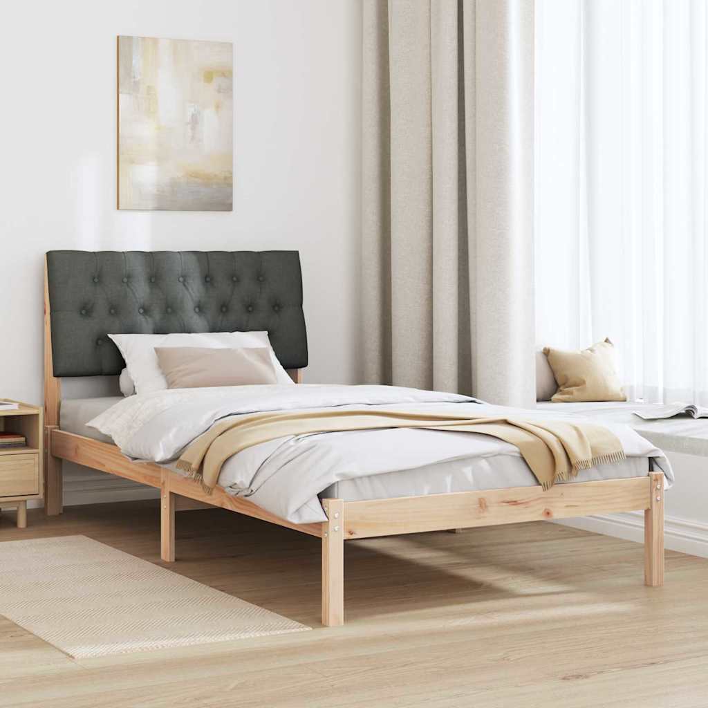 vidaXL Ramka łóżka z tapicerowanym wezgłowiem Brązowy 100 x 200 cm