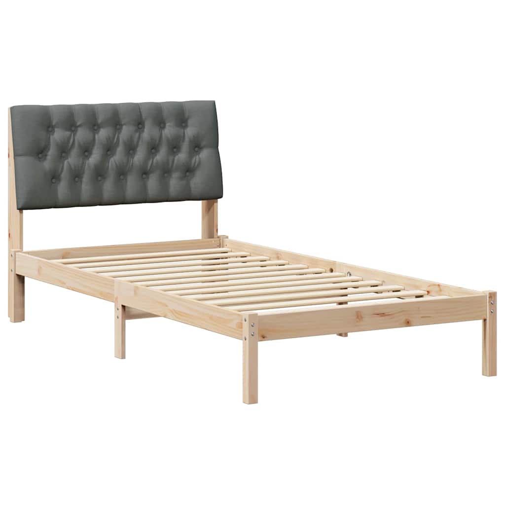 vidaXL Ramka łóżka z tapicerowanym wezgłowiem Brązowy 100 x 200 cm