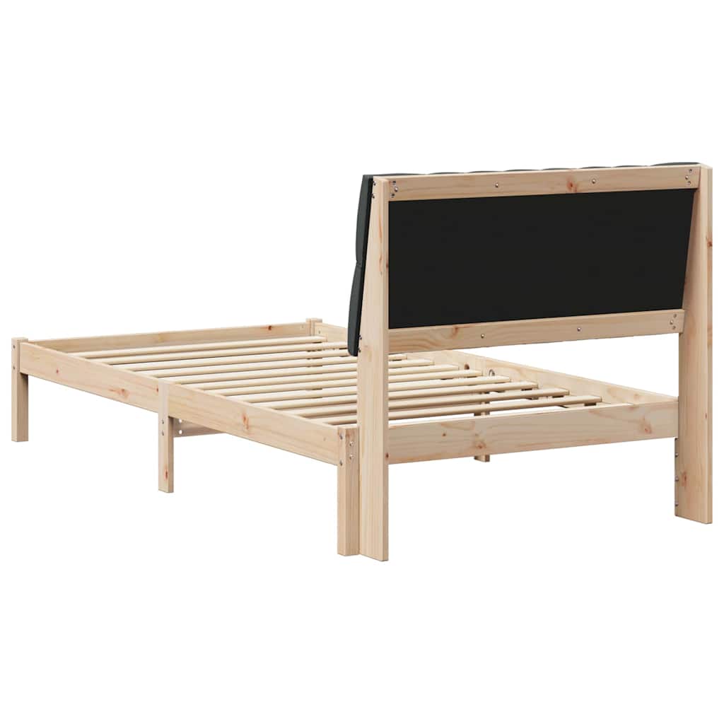 vidaXL Ramka łóżka z tapicerowanym wezgłowiem Brązowy 100 x 200 cm