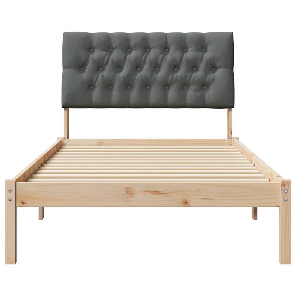 vidaXL Ramka łóżka z tapicerowanym wezgłowiem Brązowy 100 x 200 cm