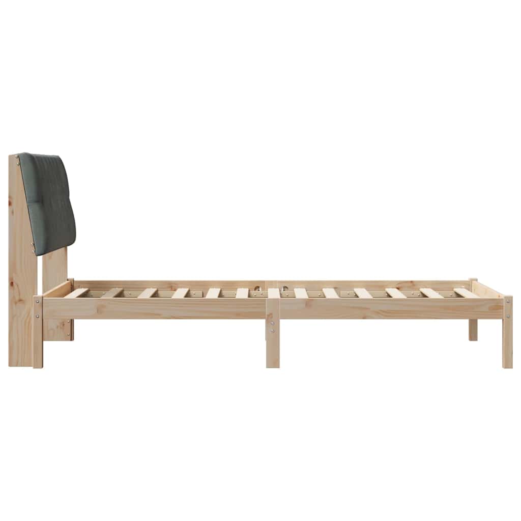 vidaXL Ramka łóżka z tapicerowanym wezgłowiem Brązowy 100 x 200 cm