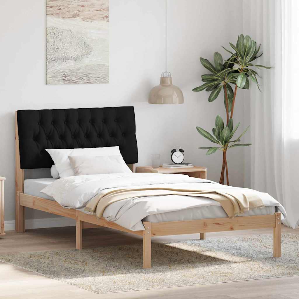 vidaXL Ramka łóżka z tapicerowanym wezgłowiem Brązowy 100 x 200 cm