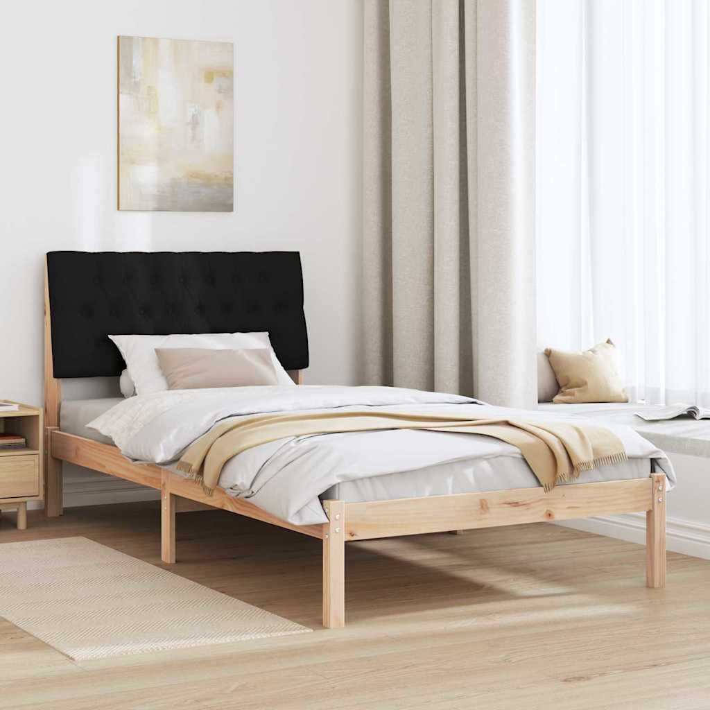 vidaXL Ramka łóżka z tapicerowanym wezgłowiem Brązowy 100 x 200 cm