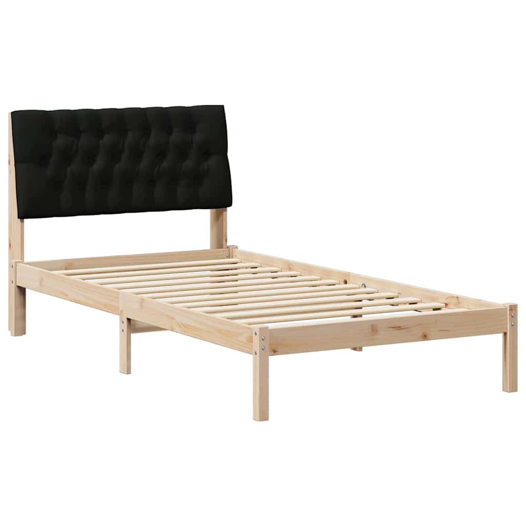 vidaXL Ramka łóżka z tapicerowanym wezgłowiem Brązowy 100 x 200 cm