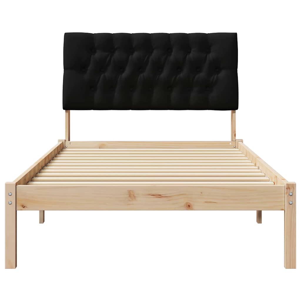 vidaXL Ramka łóżka z tapicerowanym wezgłowiem Brązowy 100 x 200 cm
