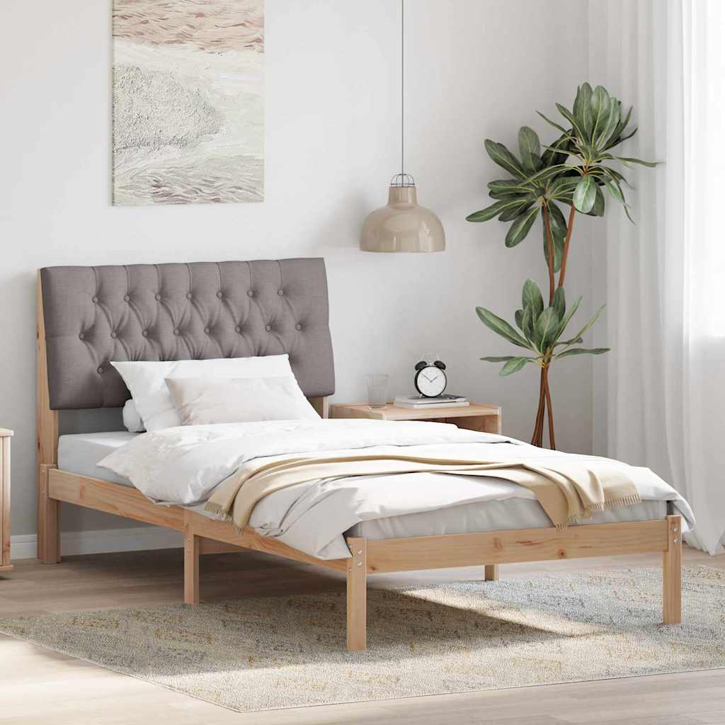 vidaXL Ramka łóżka z tapicerowanym wezgłowiem Brązowy 100 x 200 cm