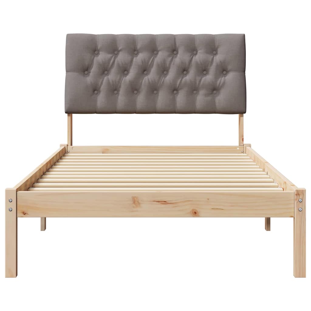 vidaXL Ramka łóżka z tapicerowanym wezgłowiem Brązowy 100 x 200 cm