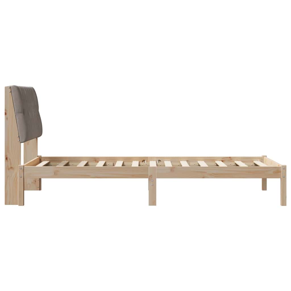 vidaXL Ramka łóżka z tapicerowanym wezgłowiem Brązowy 100 x 200 cm