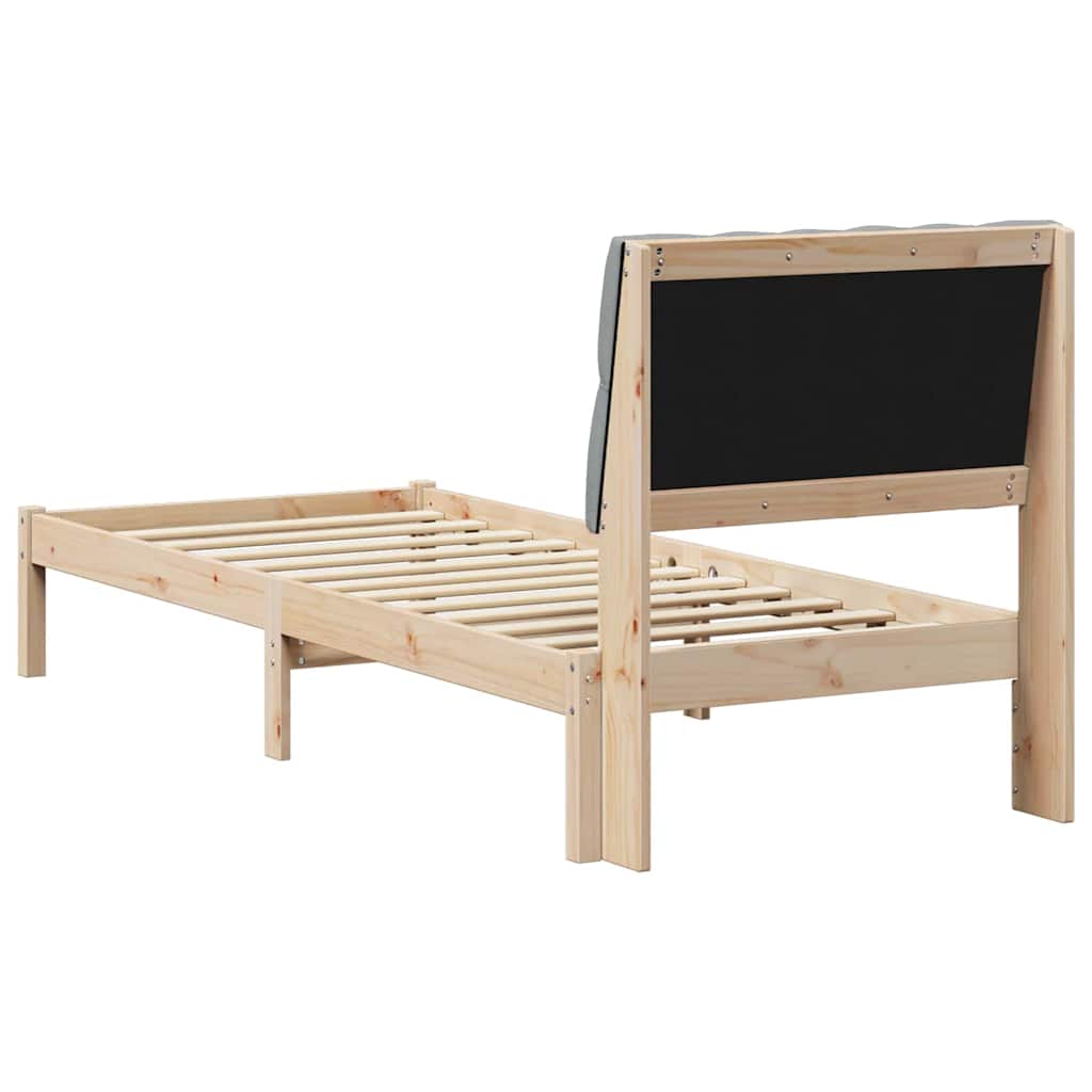 vidaXL Ramka łóżka z tapicerowanym wezgłowiem Brązowy 75 x 190 cm