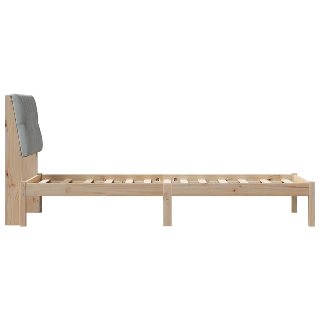 vidaXL Ramka łóżka z tapicerowanym wezgłowiem Brązowy 75 x 190 cm