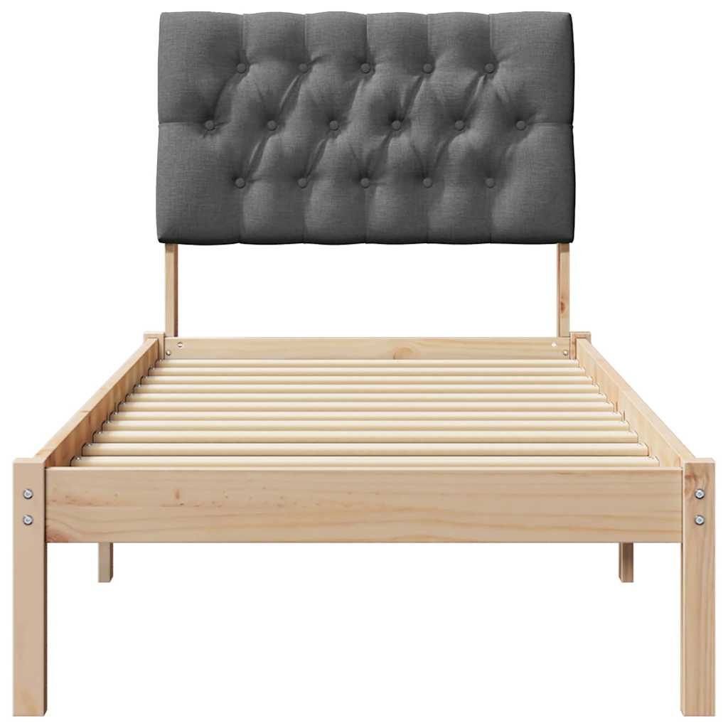 vidaXL Ramka łóżka z tapicerowanym wezgłowiem Brązowy 75 x 190 cm