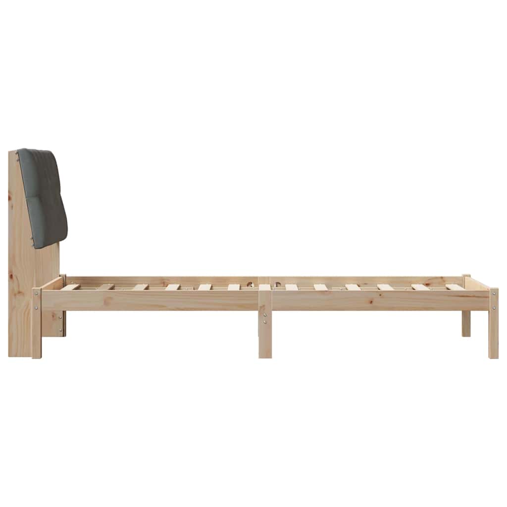 vidaXL Ramka łóżka z tapicerowanym wezgłowiem Brązowy 75 x 190 cm