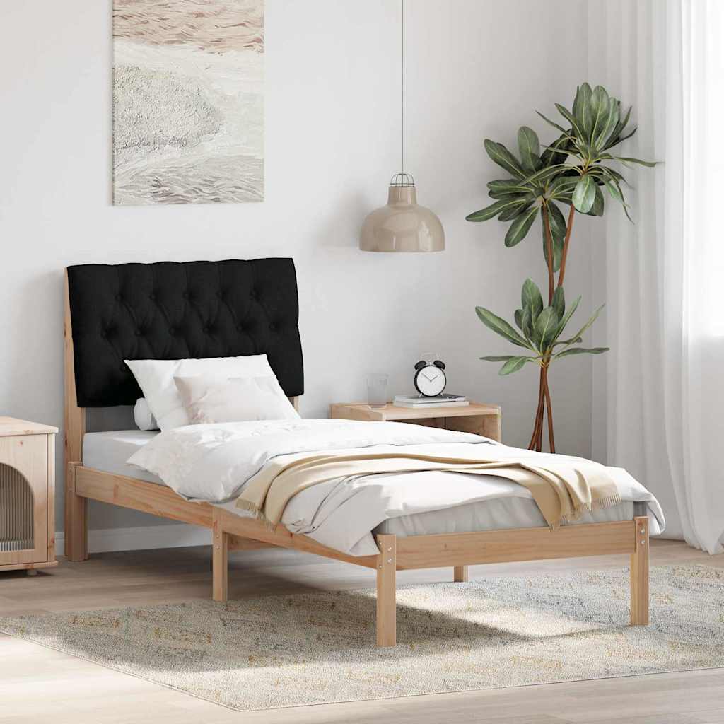 vidaXL Ramka łóżka z tapicerowanym wezgłowiem Brązowy 75 x 190 cm