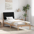vidaXL Ramka łóżka z tapicerowanym wezgłowiem Brązowy 75 x 190 cm