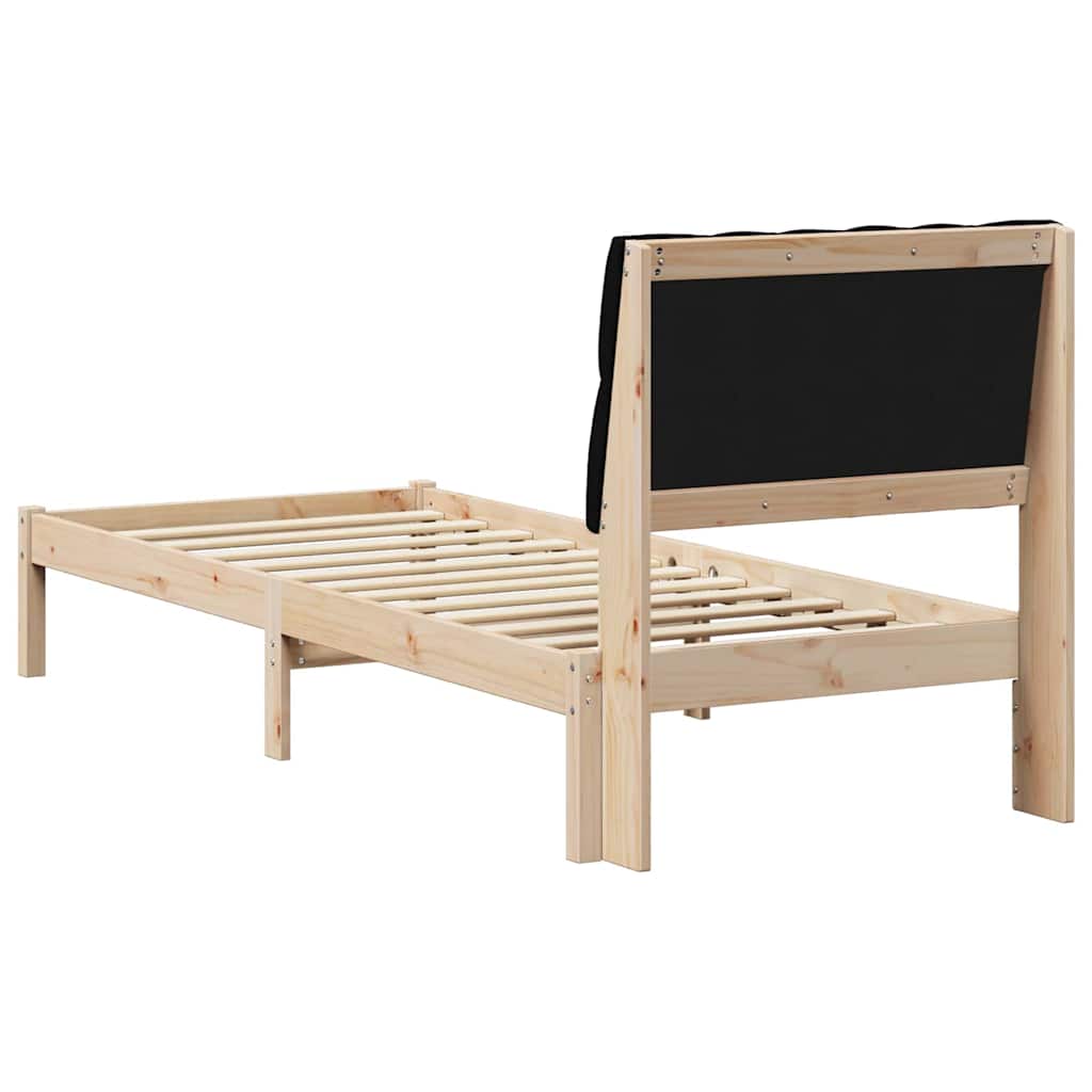 vidaXL Ramka łóżka z tapicerowanym wezgłowiem Brązowy 75 x 190 cm