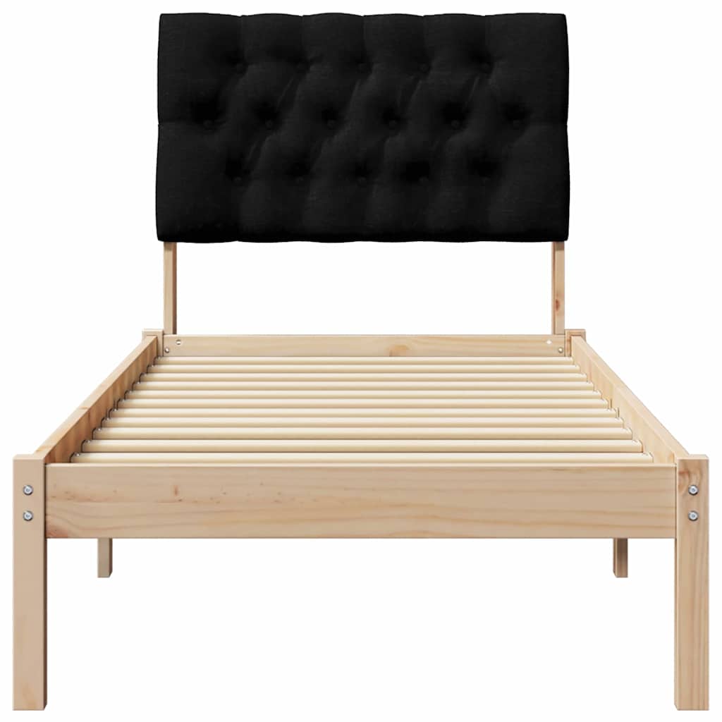 vidaXL Ramka łóżka z tapicerowanym wezgłowiem Brązowy 75 x 190 cm