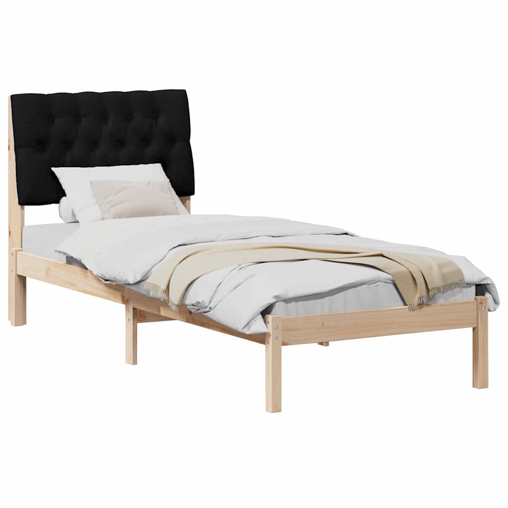 vidaXL Ramka łóżka z tapicerowanym wezgłowiem Brązowy 75 x 190 cm