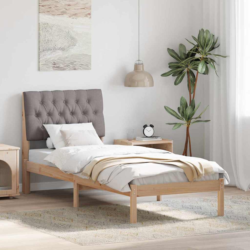 vidaXL Ramka łóżka z tapicerowanym wezgłowiem Brązowy 75 x 190 cm
