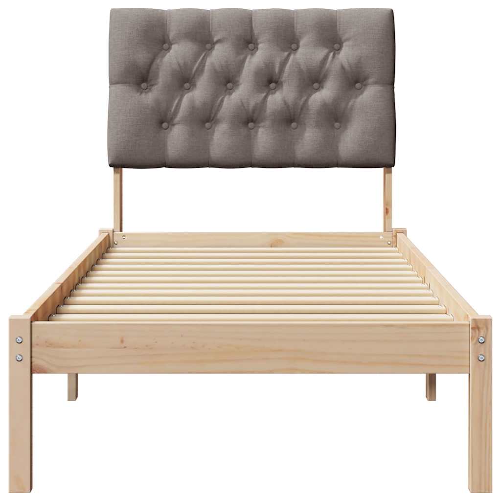 vidaXL Ramka łóżka z tapicerowanym wezgłowiem Brązowy 75 x 190 cm