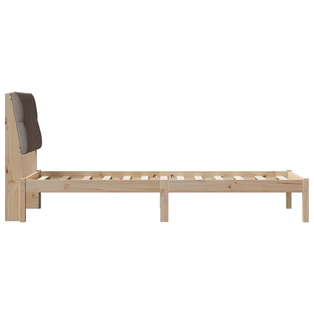 vidaXL Ramka łóżka z tapicerowanym wezgłowiem Brązowy 75 x 190 cm