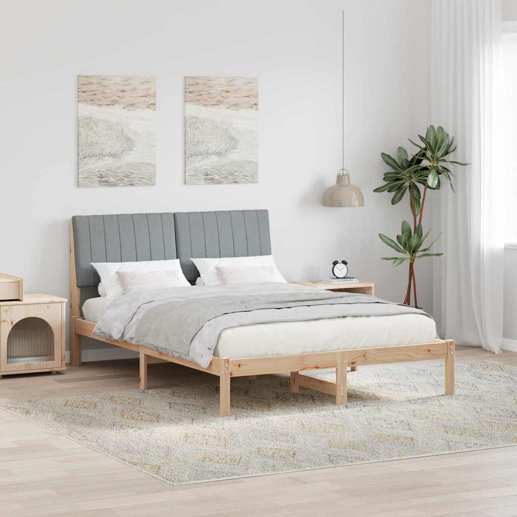 vidaXL Ramka łóżka Brązowy 135 x 190 cm Lite drewno sosnowe