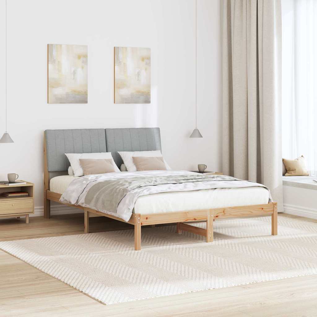vidaXL Ramka łóżka Brązowy 135 x 190 cm Lite drewno sosnowe