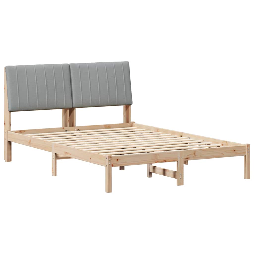 vidaXL Ramka łóżka Brązowy 135 x 190 cm Lite drewno sosnowe