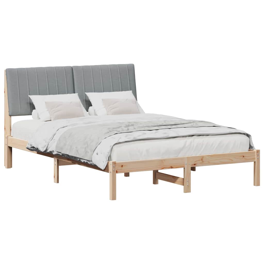 vidaXL Ramka łóżka Brązowy 135 x 190 cm Lite drewno sosnowe
