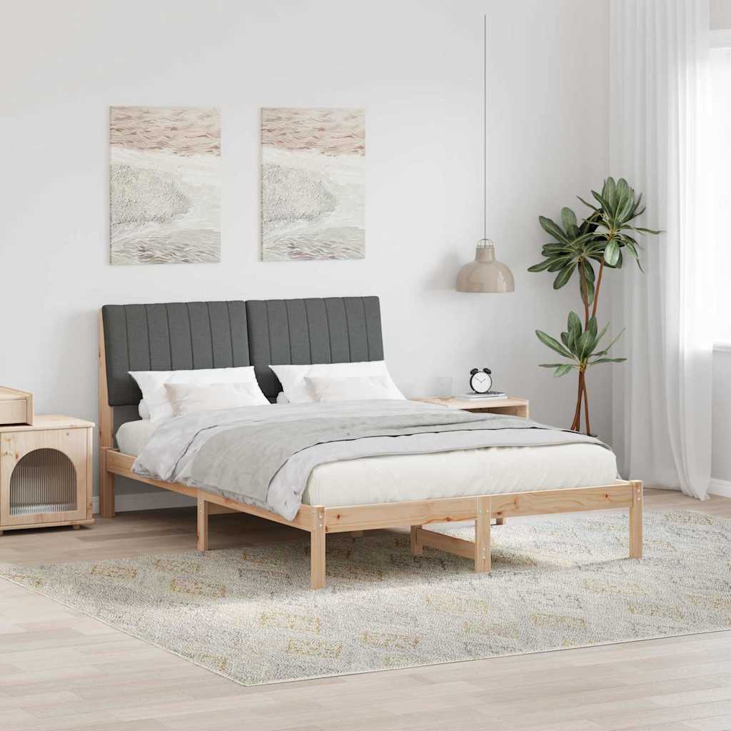 vidaXL Ramka łóżka Brązowy 135 x 190 cm Lite drewno sosnowe