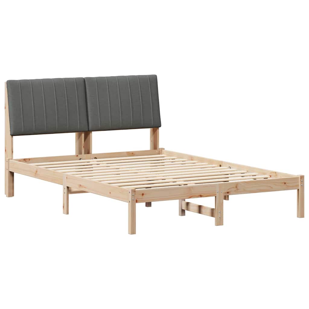 vidaXL Ramka łóżka Brązowy 135 x 190 cm Lite drewno sosnowe