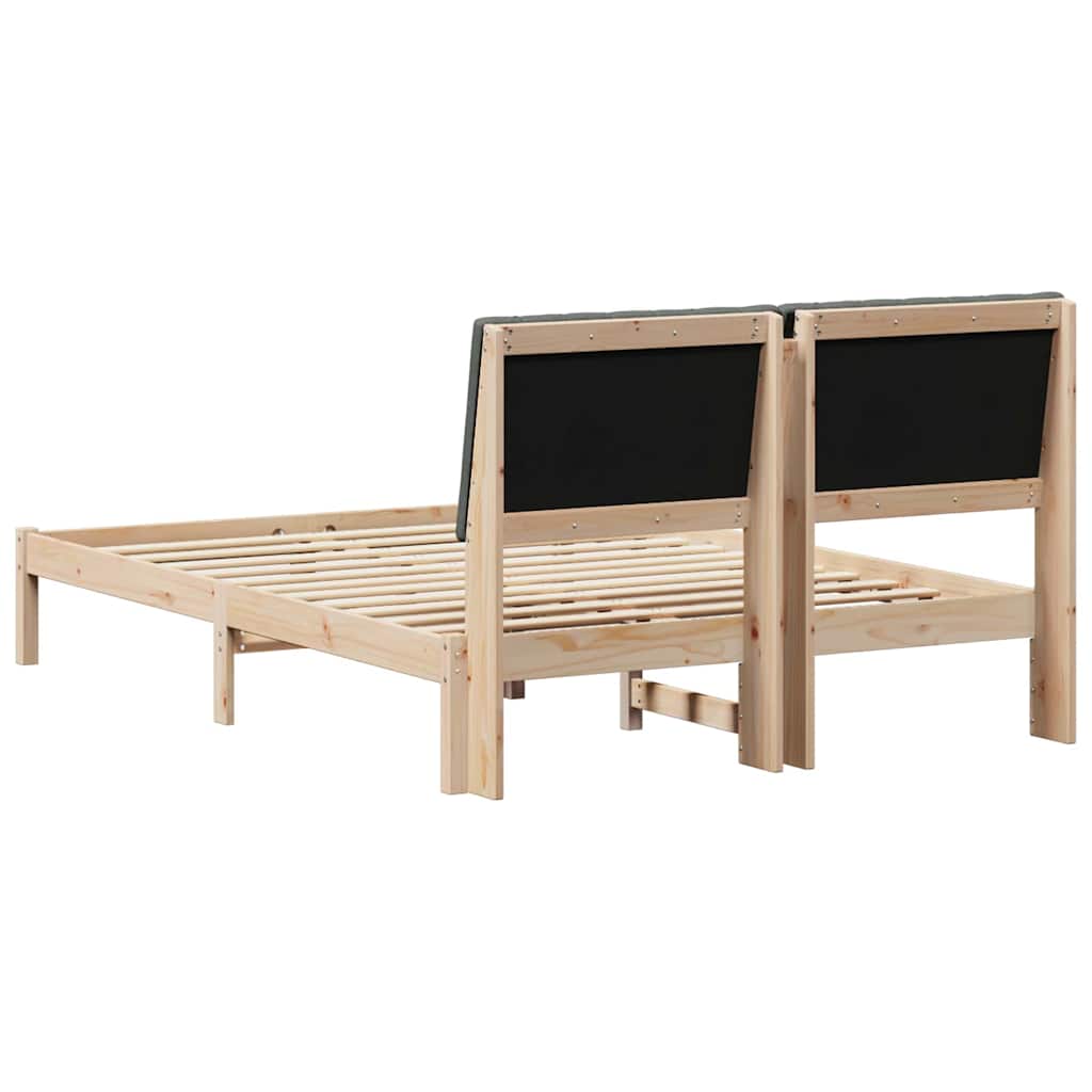 vidaXL Ramka łóżka Brązowy 135 x 190 cm Lite drewno sosnowe