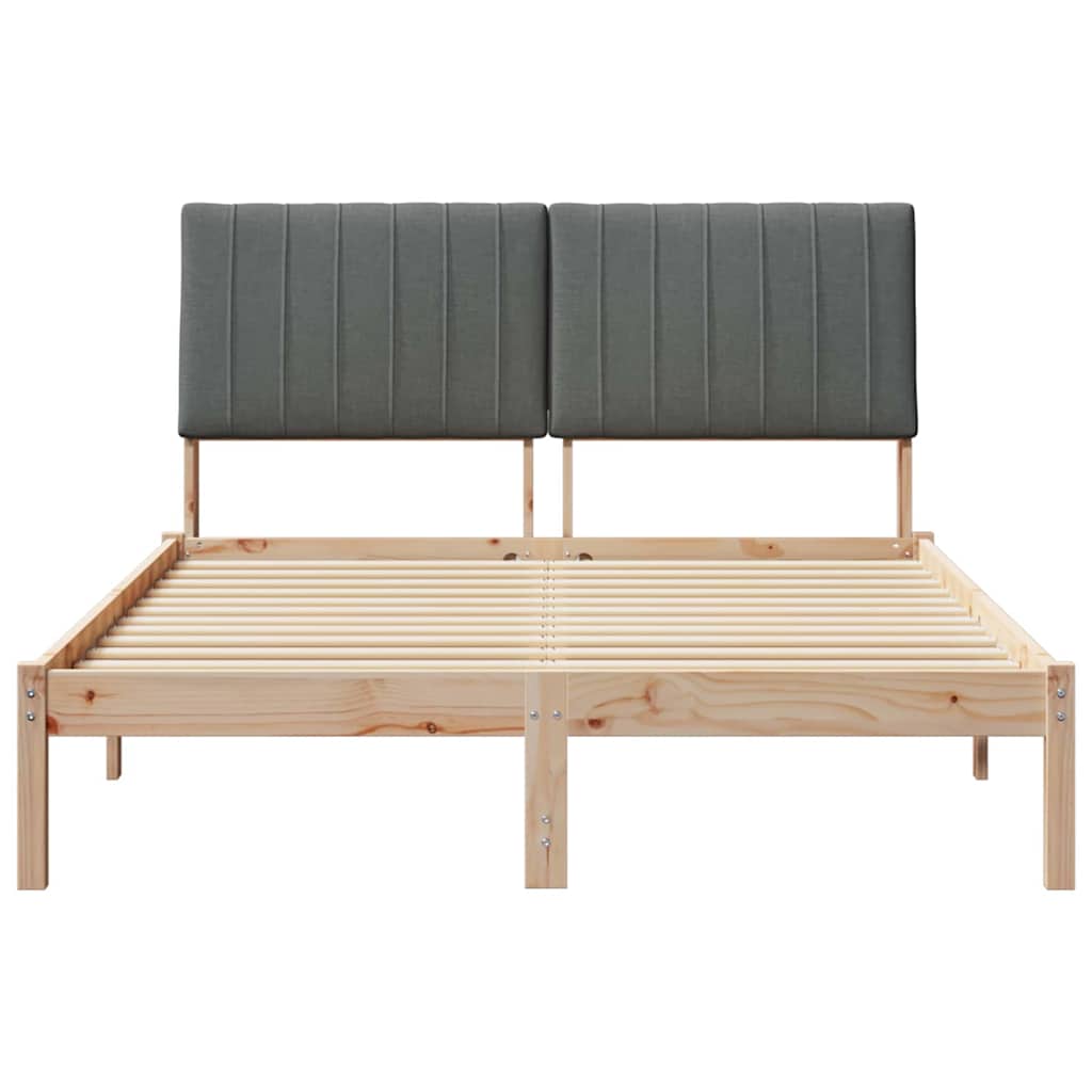 vidaXL Ramka łóżka Brązowy 135 x 190 cm Lite drewno sosnowe
